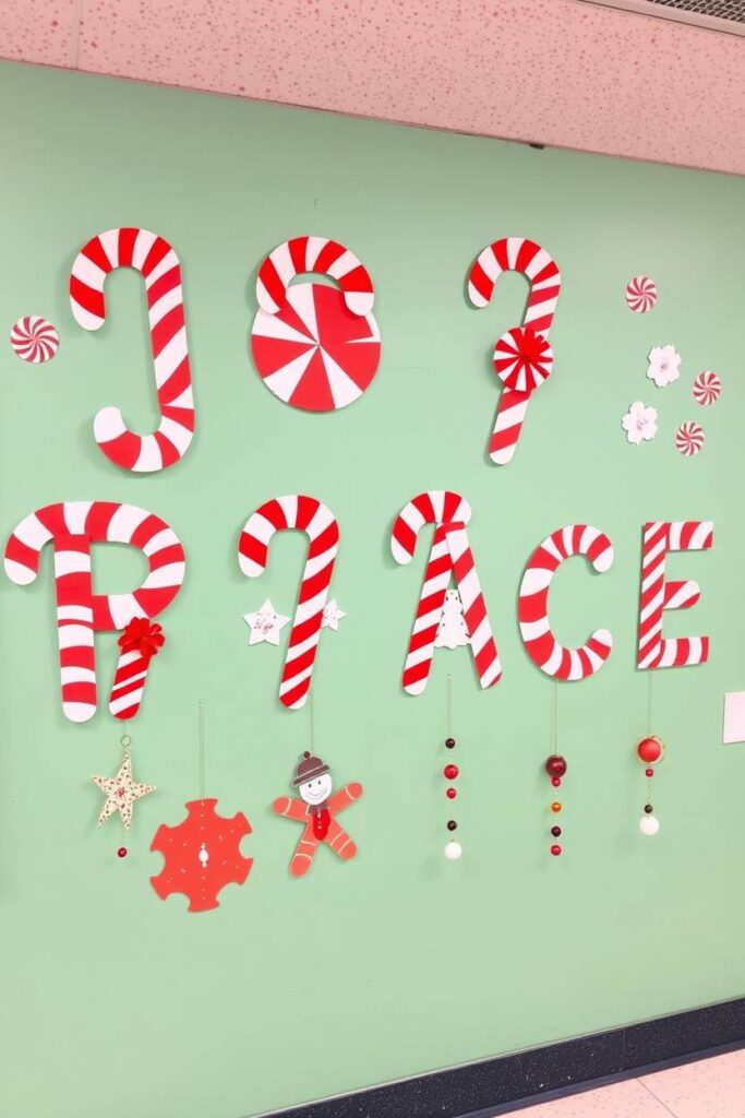 Candy Cane Craft Wall