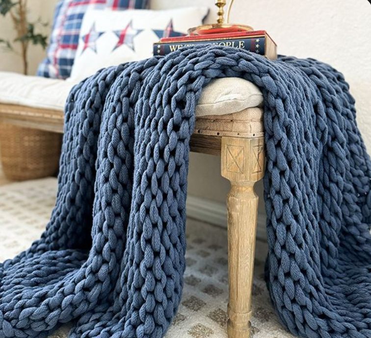 Chunky knit throws
