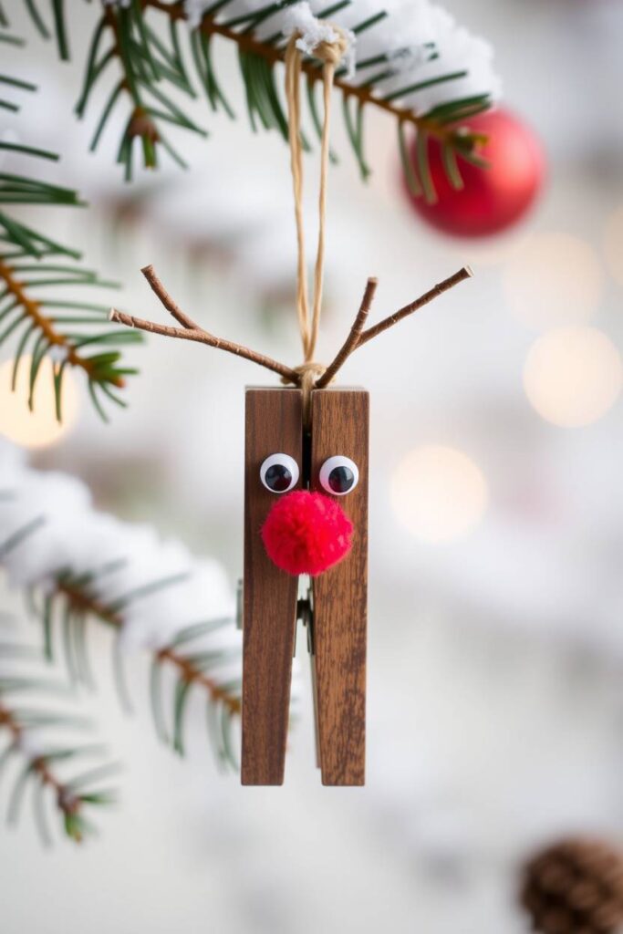 Clothespin Reindeer Ornament
