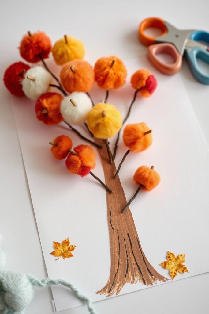 Cotton Ball Fall Tree