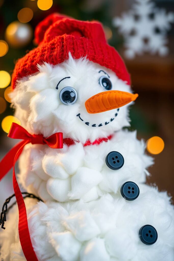 Cotton Ball Snowman Craft