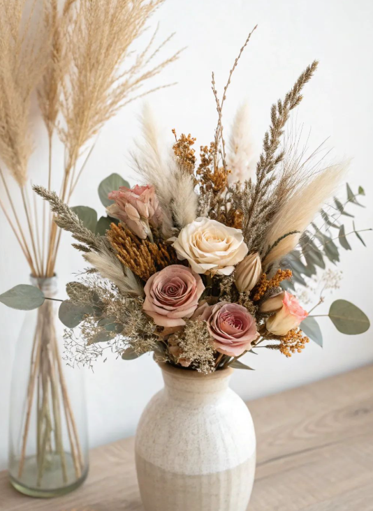 Dried floral arrangements