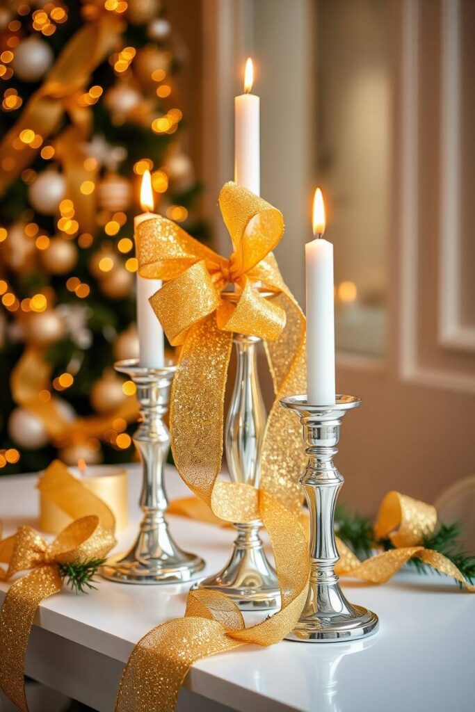 Elegant Gold and Silver Mantle