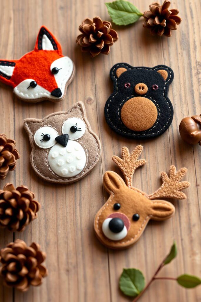 Felt Woodland Animal Badges