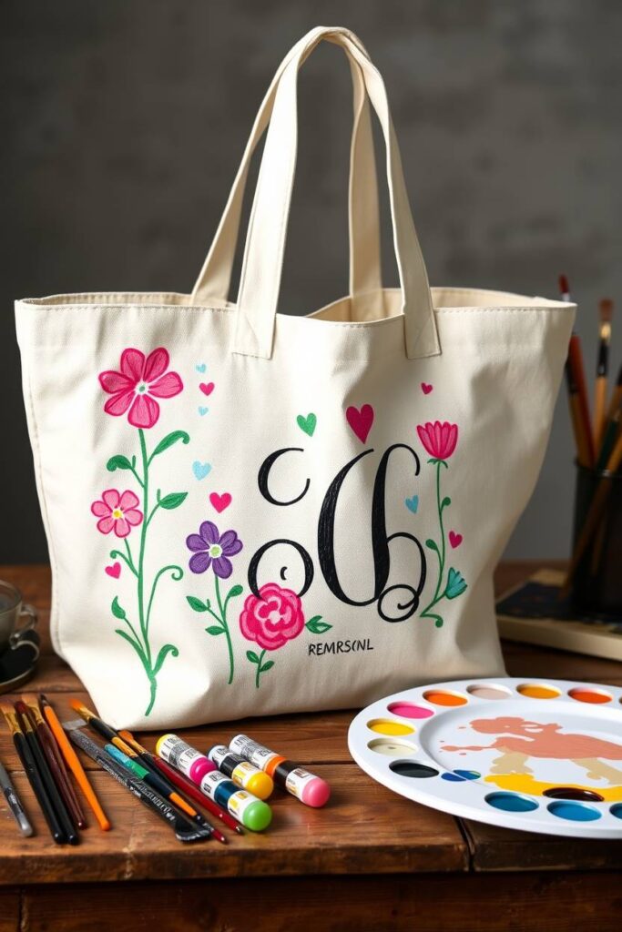 Hand-Painted Tote Bag