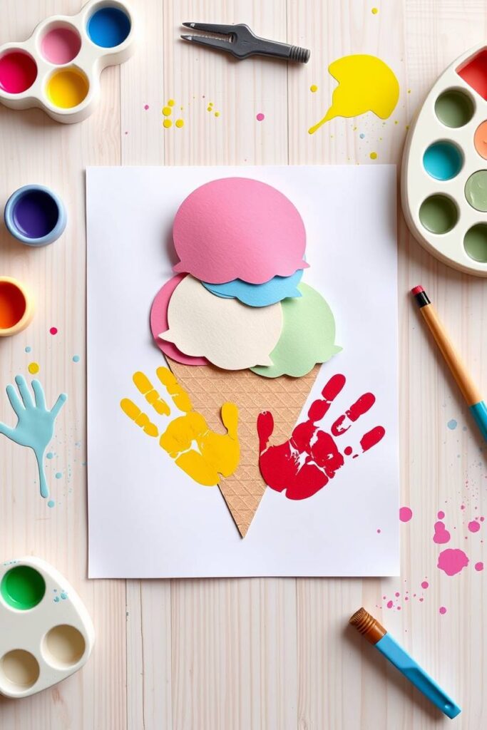 Ice Cream Handprint Art