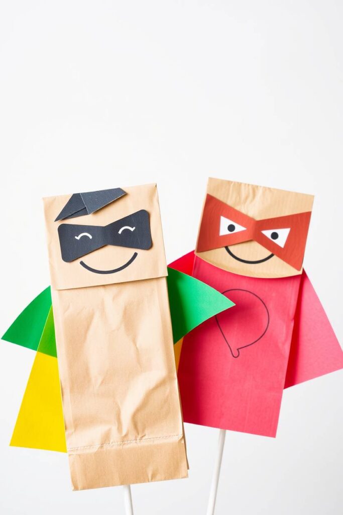 Paper Bag Hero Puppets
