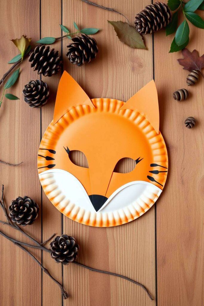 Paper Plate Fox Mask