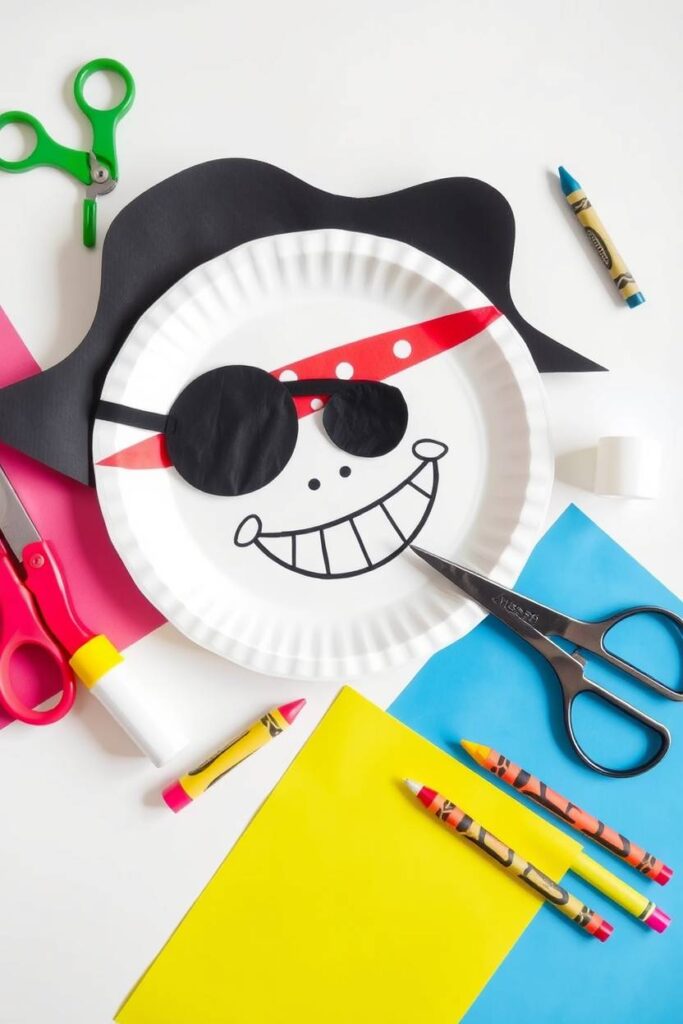 Paper Plate Pirate Face