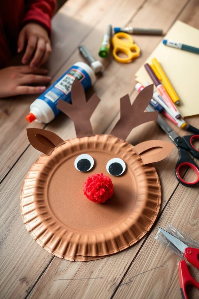 Paper Plate Reindeer Face
