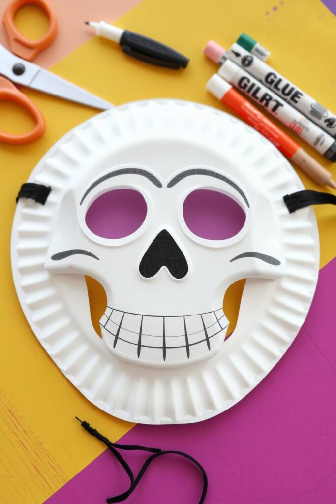 Paper Plate Skeleton Mask