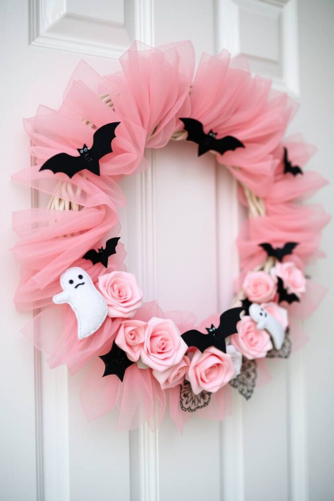 Pink Halloween wreaths