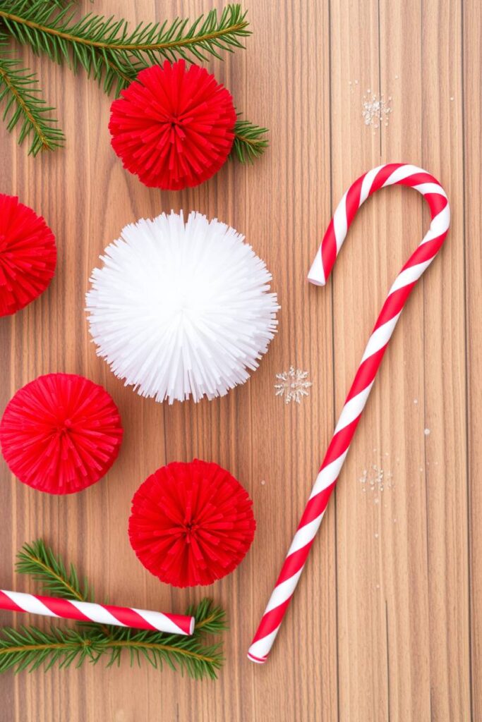 Pom-Pom Candy Canes