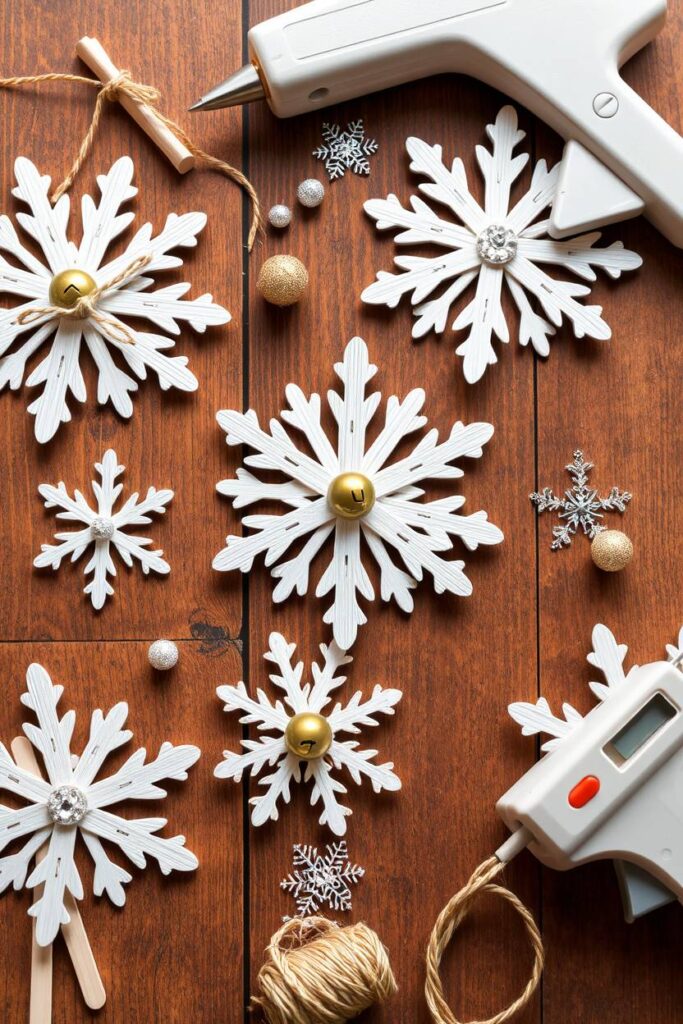 Popsicle Stick Snowflakes