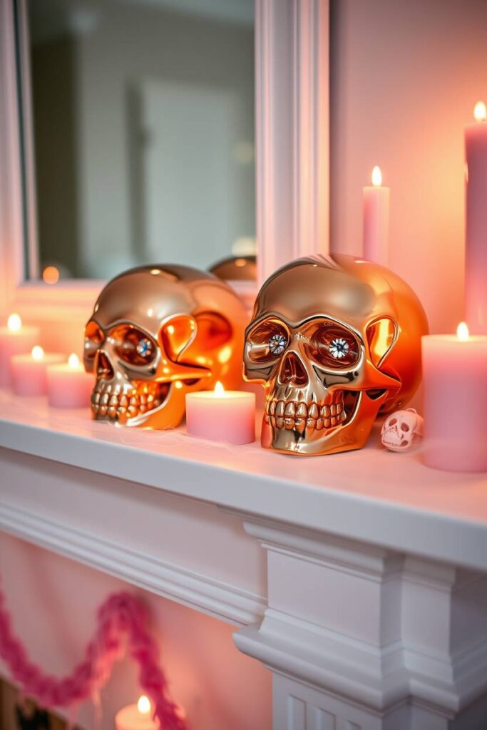 Rose gold skulls