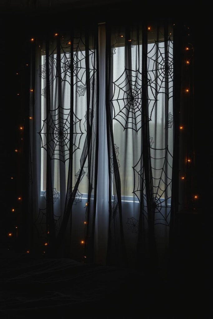 Spider web curtains