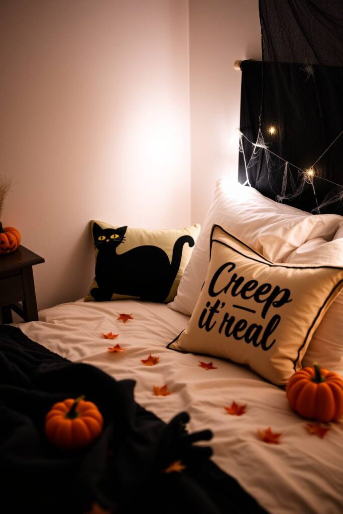 Spooky throw pillows