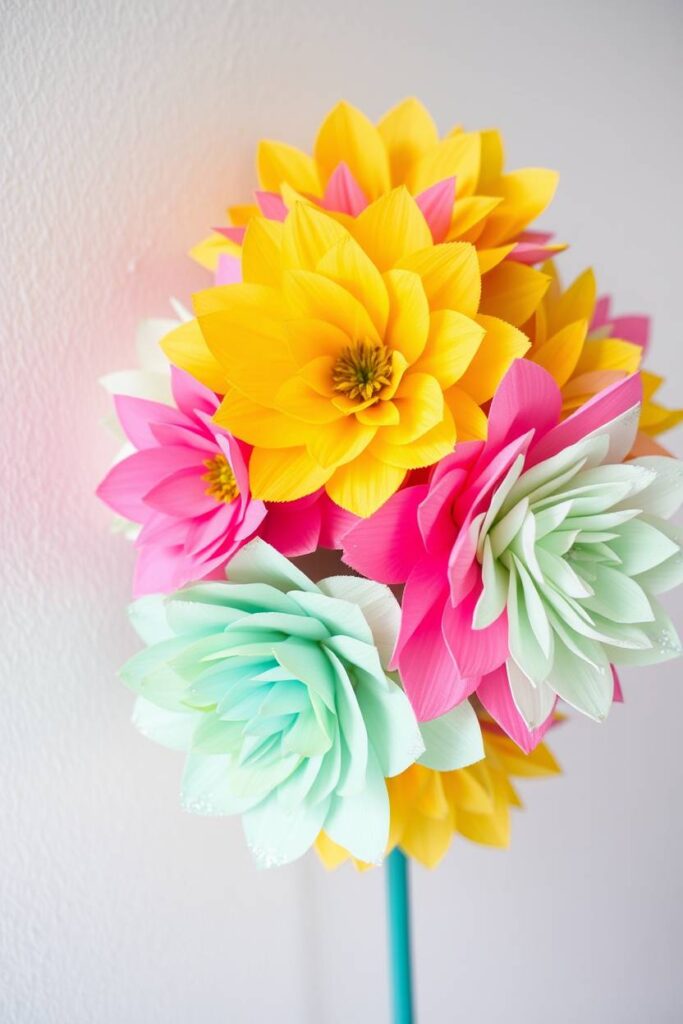 Tissue Paper Wall Flowers