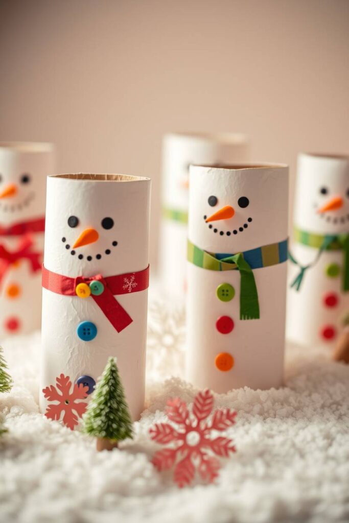 Toilet Paper Roll Snowman