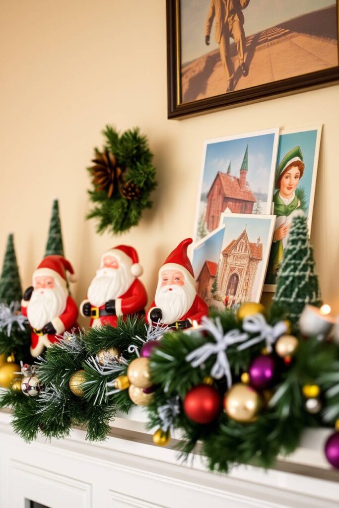 Vintage Christmas Mantle