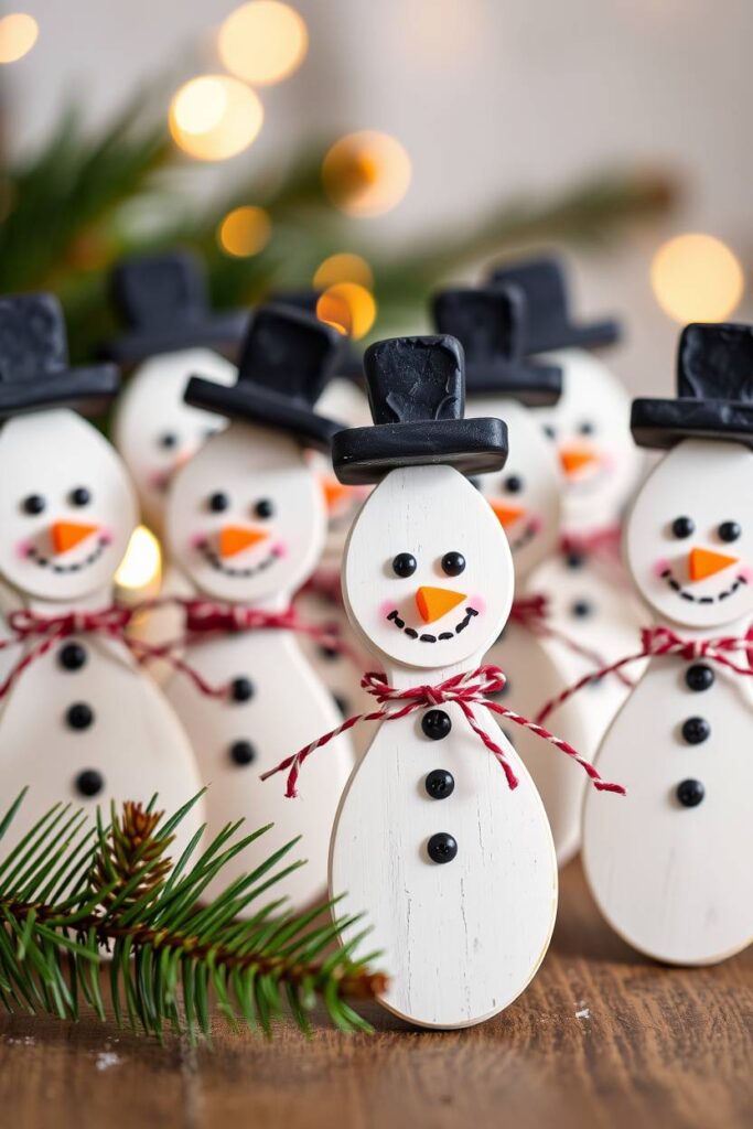 Wooden Spoon Snowman