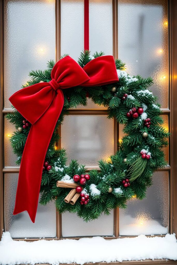 Wreaths with Red Bows