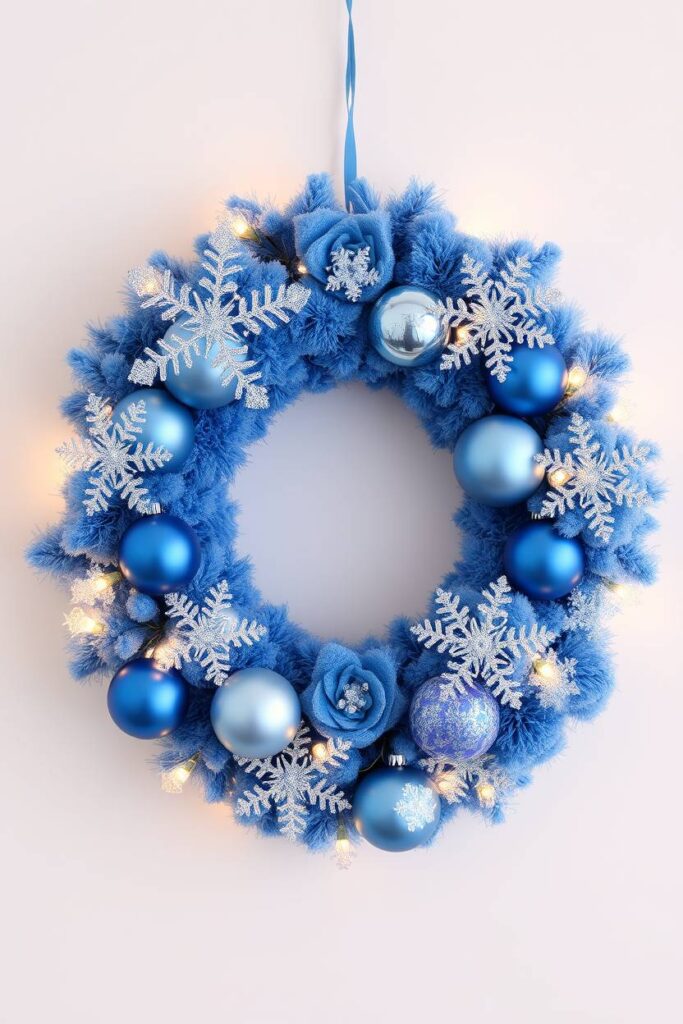 Blue Ornament Wreath