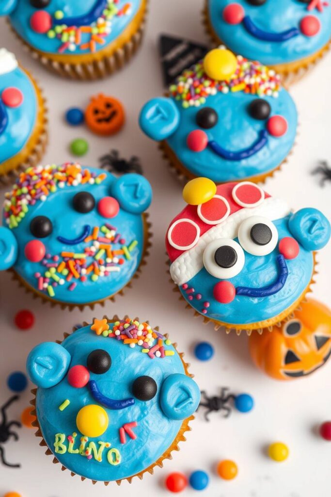 Bluey-Themed Halloween Cupcakes
