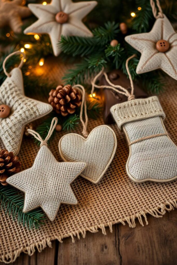 Burlap and Twine Ornaments
