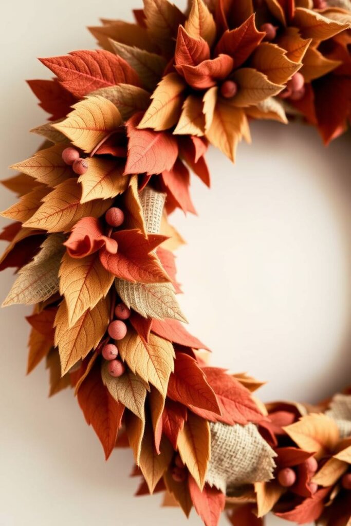 Fabric Leaf Wreath