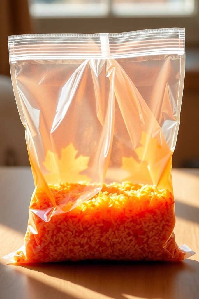 Fall-Colored Rice Sensory Bag