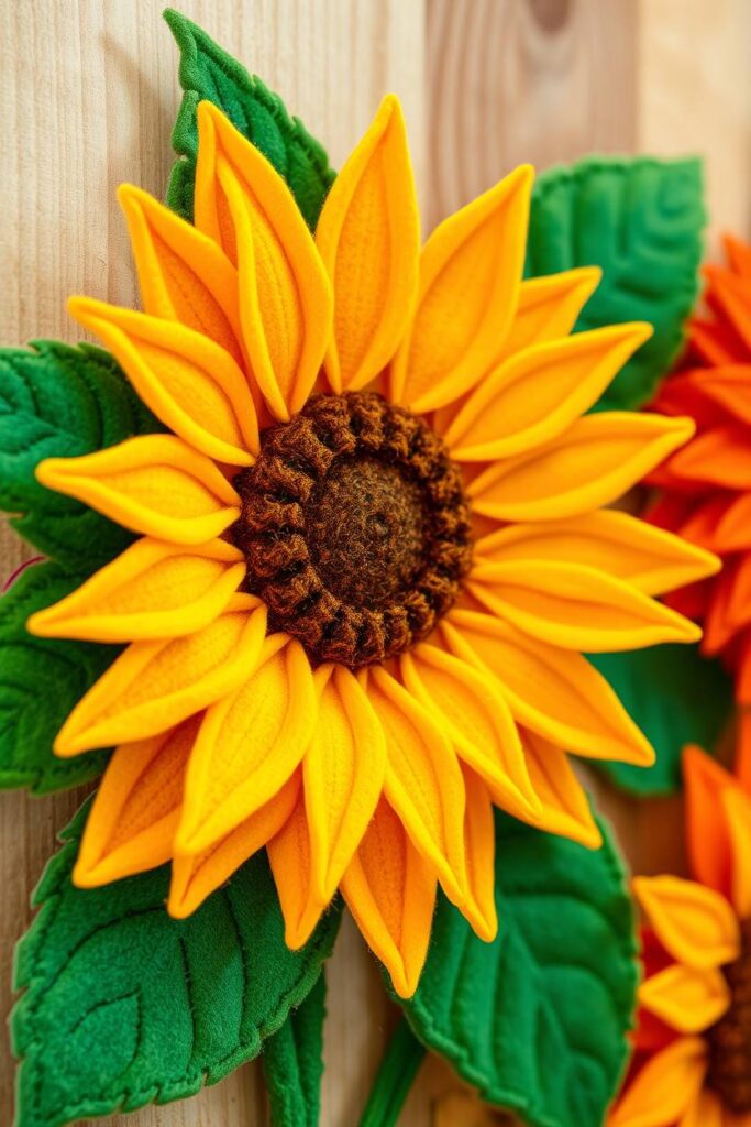 Felt Sunflower Wall Art