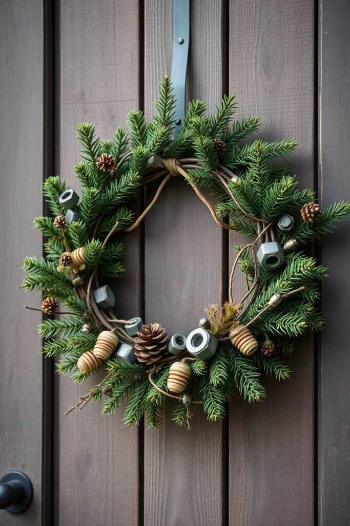 Industrial Wreaths with Metal Accents