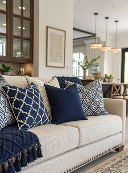 Navy Blue Throw Pillows