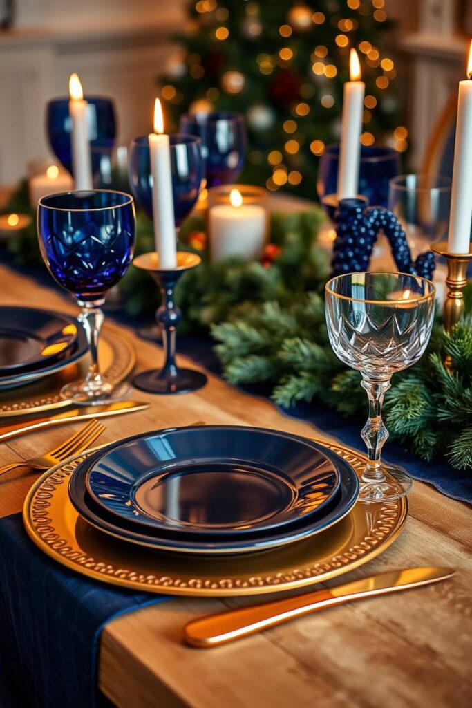 Navy and Gold Dinnerware