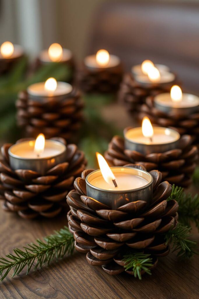 Pinecone Candle Holders