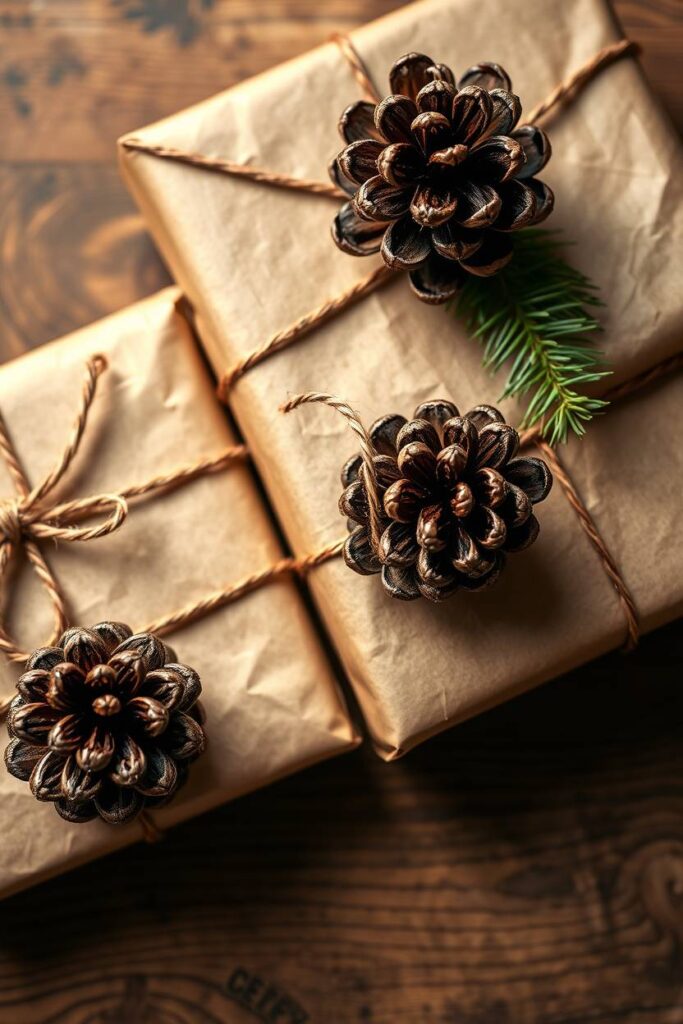 Pinecone Gift Toppers