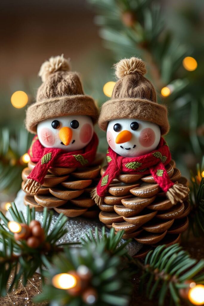 Pinecone Snowmen