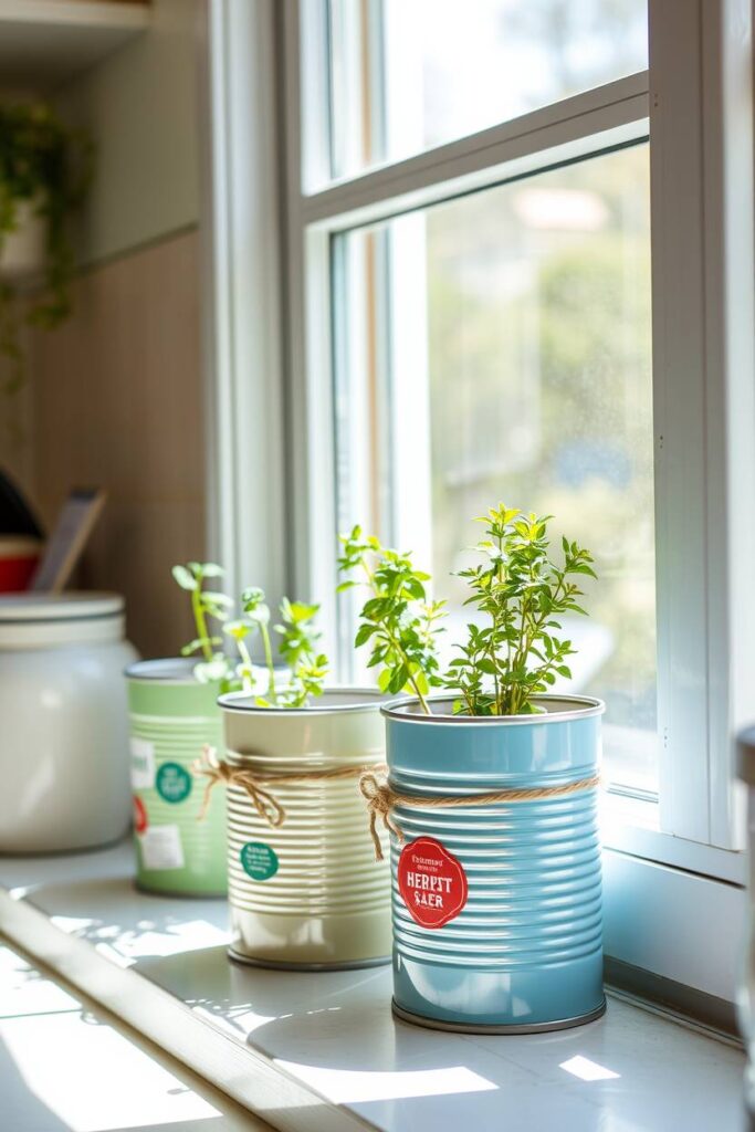 Recycled Tin Can Planters