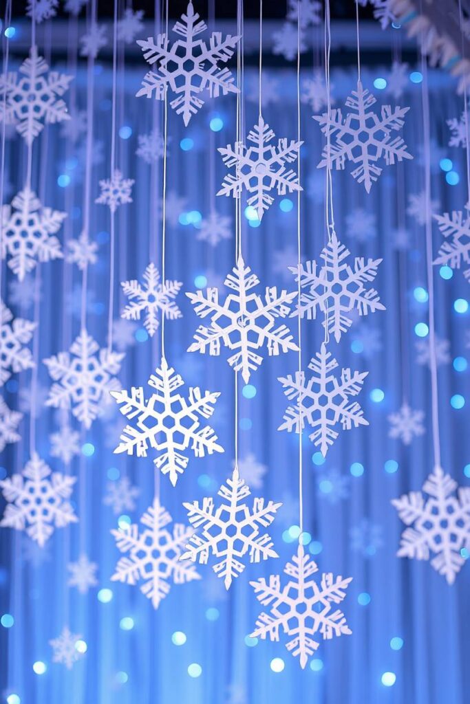 Snowflake and Blue Light Backdrop