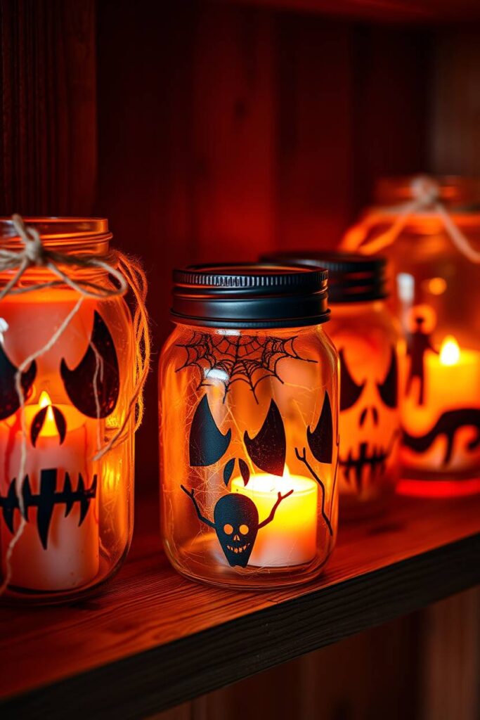 Spooky Mason Jar Lanterns