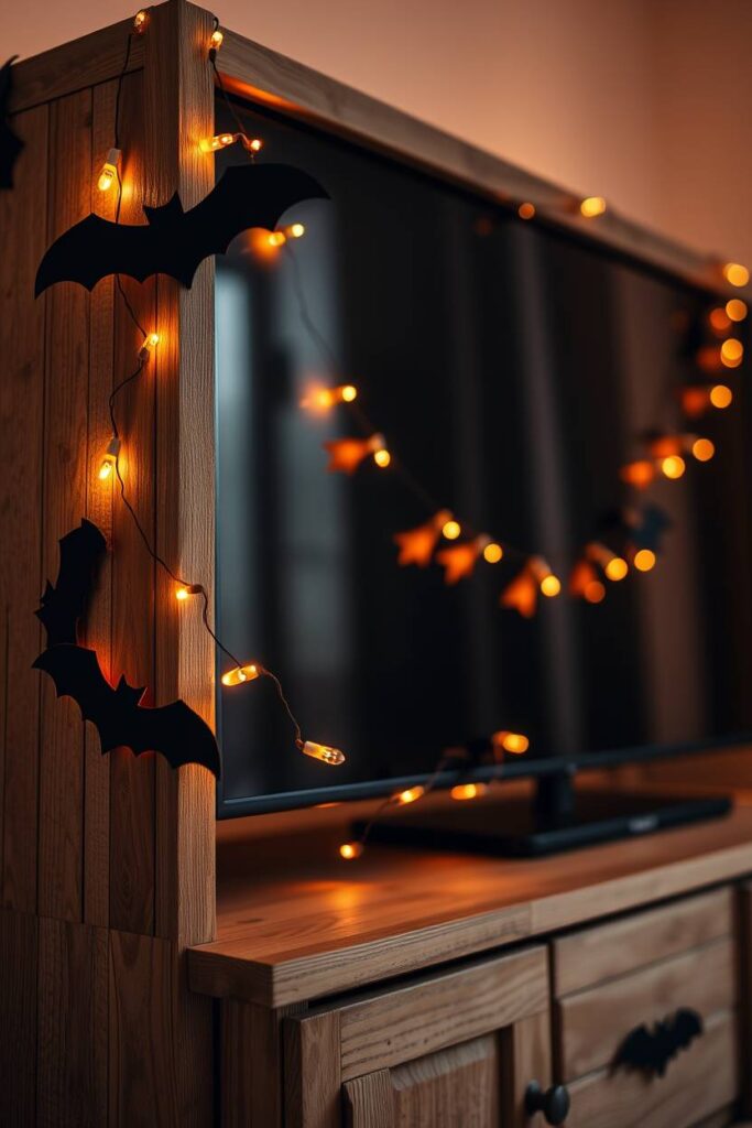 String Lights with Bats