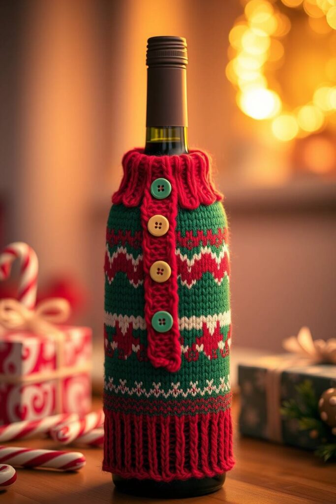 Ugly Sweater Wine Bottle Cover