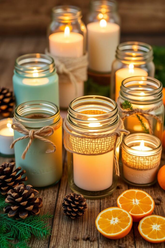 Upcycled Jar Candle Holders