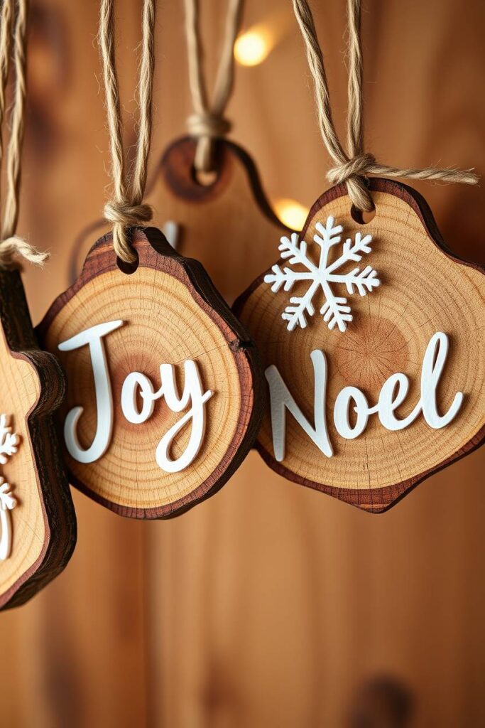 Wooden Slice Christmas Ornaments