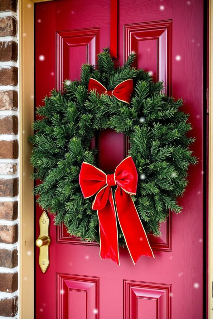 Wreaths with Red Bows