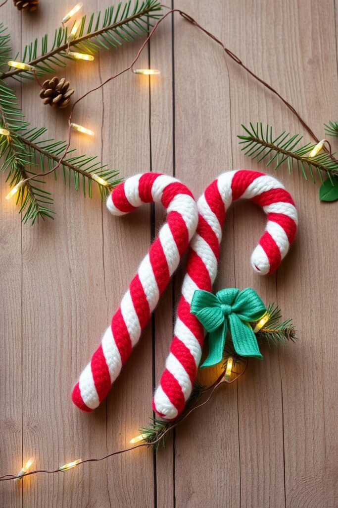 Yarn Candy Canes