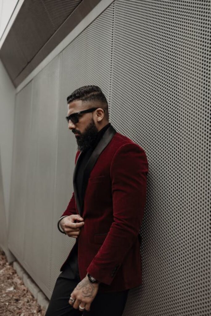 Burgundy Velvet Blazer