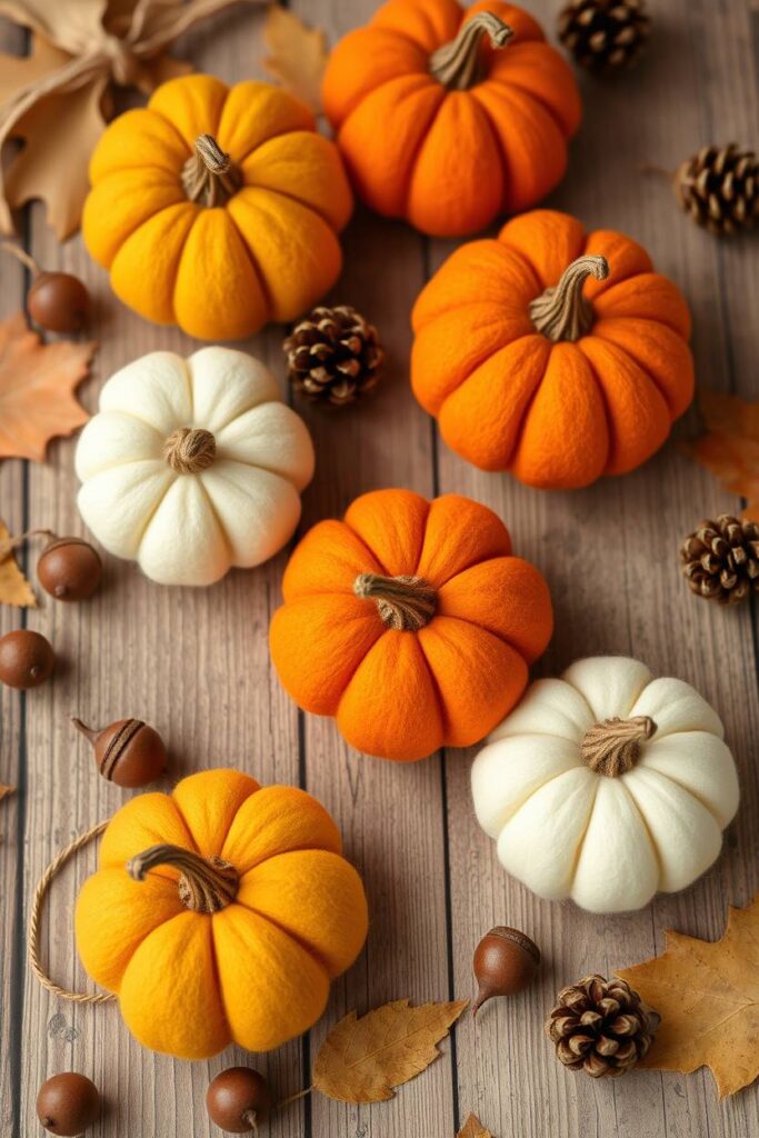 Felt Pumpkin Ornaments