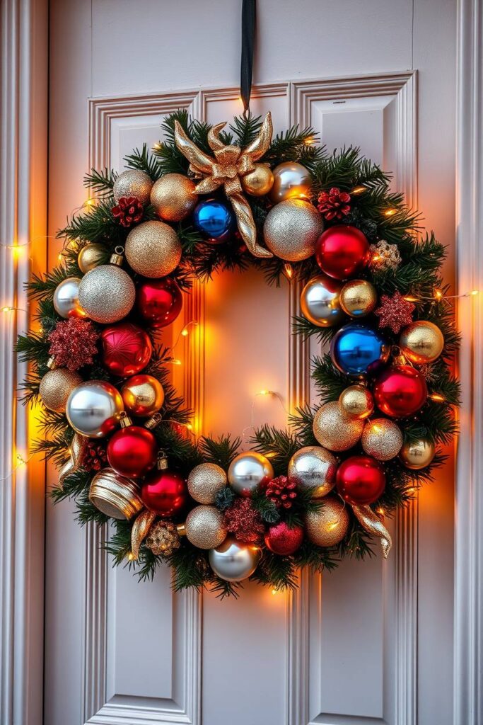 Glittery Ornament Wreath